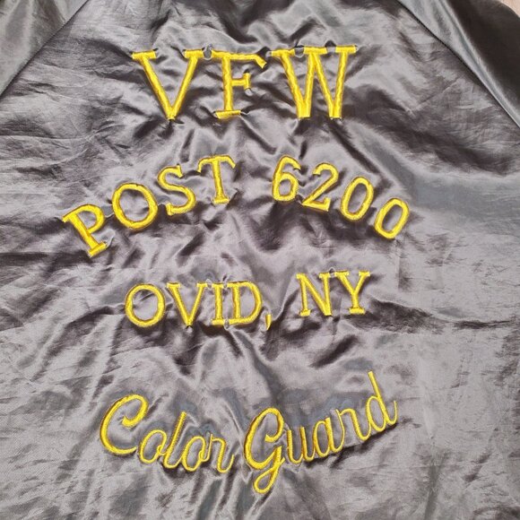 Vintage Satin Bomber Jacket Size 2XL Americas Finest USA Veteran VFW Color Guard - Picture 12 of 13